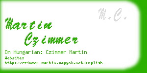 martin czimmer business card